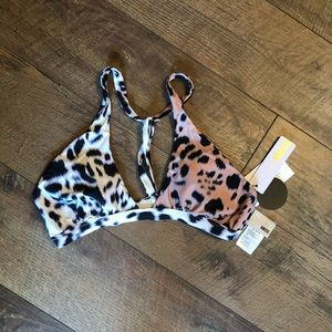 NWT Amuse Society animal print bikini top